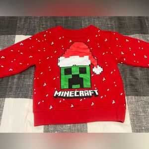 (SOLD ON MERC.) Like new! Minecraft Xmas sweat shirt size xs 5/6